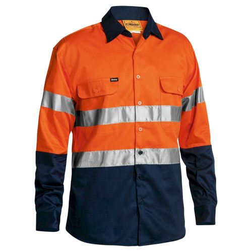 Bisley 3M Taped Hi Vis Two - Tone Drill Long Sleeve Shirt Bisley 3M Taped Hi Vis Two - Tone Drill Long Sleeve Shirt