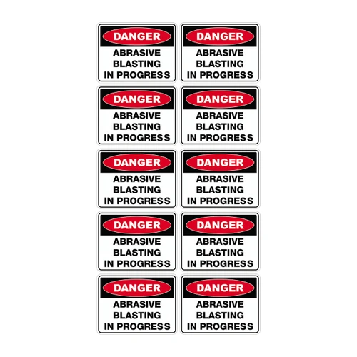 Danger Sign - Abrasive Blasting In Progress SSD-1030