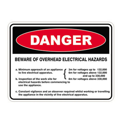 Danger Sign - Beware of Overhead Electric Hazard Danger Sign - Beware of Overhead Electric Hazard