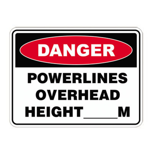 Danger Sign - Powerlines Overhead Danger Sign - Powerlines Overhead