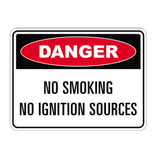 Danger Sign - No Smoking No Ignition Sources Danger Sign - No Smoking No Ignition Sources
