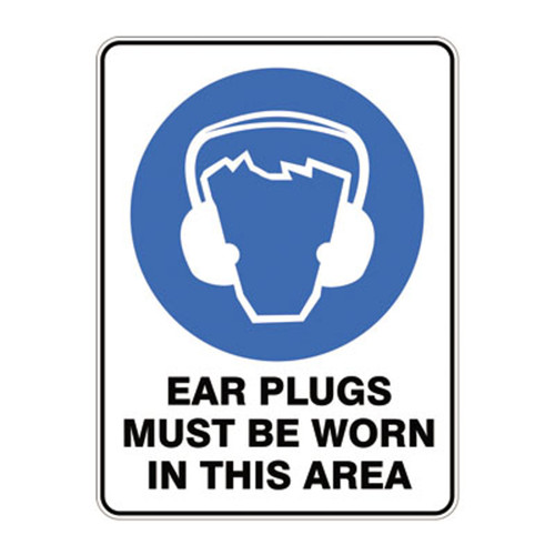 Mandatory Sign - Ear Plugs Must Be Worn In Area Mandatory Sign - Ear Plugs Must Be Worn In Area