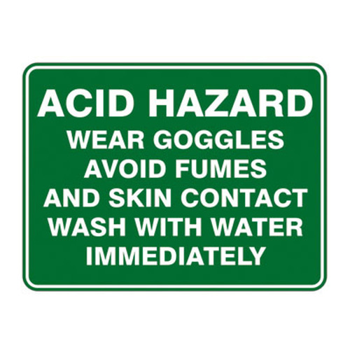 Emergency Sign - Acid Hazard Wear Goggles Emergency Sign - Acid Hazard Wear Goggles