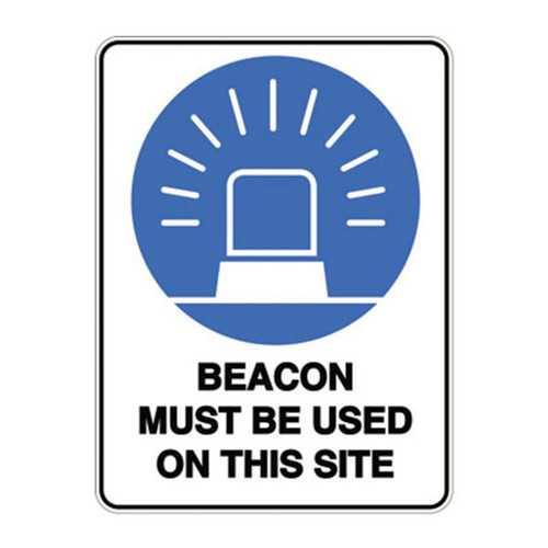Mandatory Sign - Beacon Must Be Used On This Site 