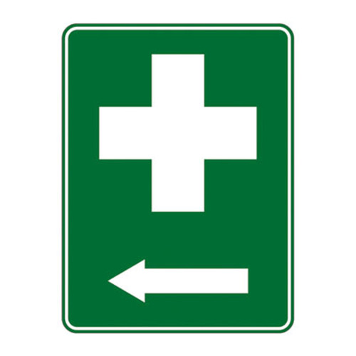 Emergency Sign - First Aid with Arrow (Left) Emergency Sign - First Aid with Arrow (Left)