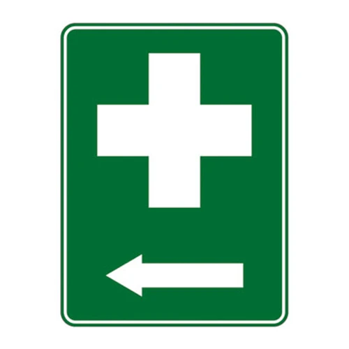 Emergency Sign - First Aid with Arrow (Left)
