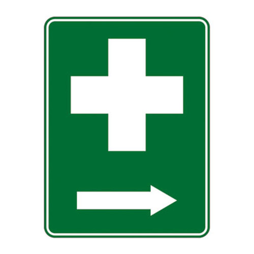 Emergency Sign - First Aid With Arrow (Right)