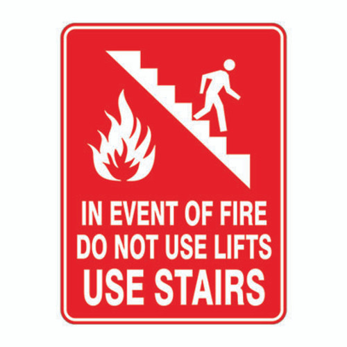 Fire Sign - In Event of Fire Use Stairs 