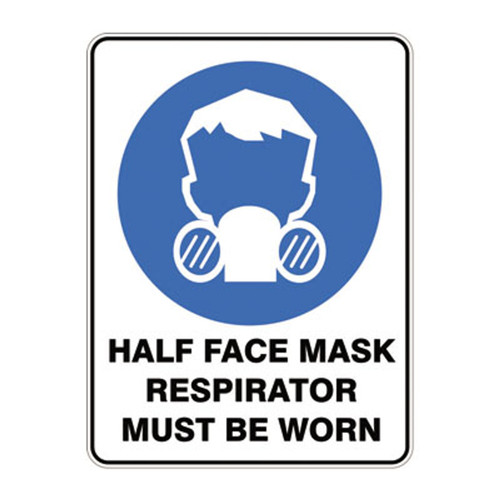 Mandatory Sign - Half Face Respirator Must Be Worn Mandatory Sign - Half Face Respirator Must Be Worn