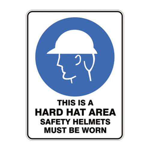 Mandatory Sign - Hard Hat Area Helmets Required Mandatory Sign - Hard Hat Area Helmets Required