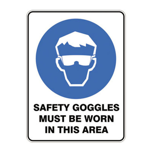 Mandatory Sign - Safety Goggles Must Be Worn Mandatory Sign - Safety Goggles Must Be Worn