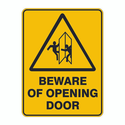Warning Sign - Beware of Opening Door Warning Sign - Beware of Opening Door