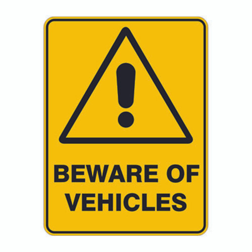 Warning Sign - Beware of Vehicles Warning Sign - Beware of Vehicles