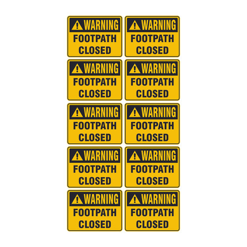 Warning Sign - Footpath Closed SSW-1125