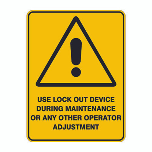 Warning Sign - Lock Out Device During Maintenance