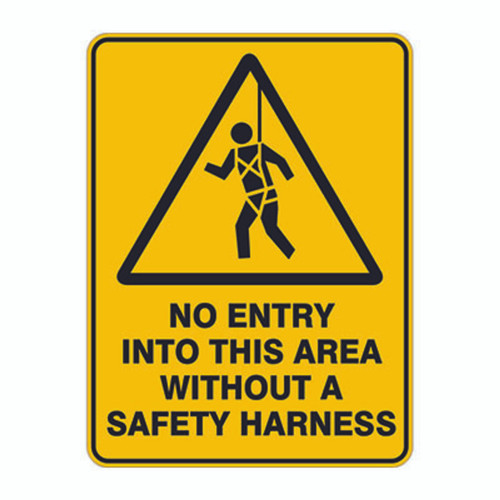 Warning Sign - No Entry Without Safety Harness Warning Sign - No Entry Without Safety Harness
