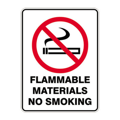 Prohibition Sign - Flammable Materials No Smoking 