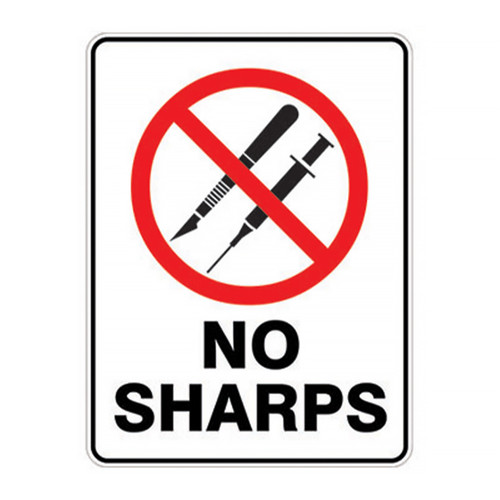 Prohibition Sign - No Sharps Prohibition Sign - No Sharps