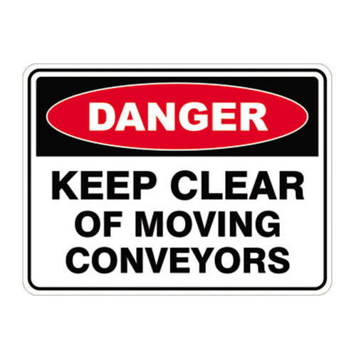 Danger Sign - Keep Clear of Moving Conveyors