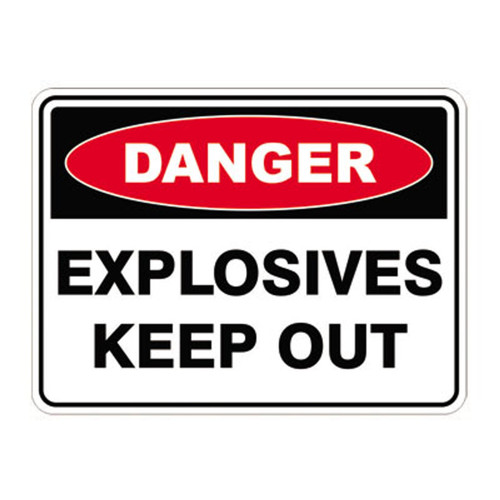 Danger Sign - Explosives Keep Out Danger Sign - Explosives Keep Out
