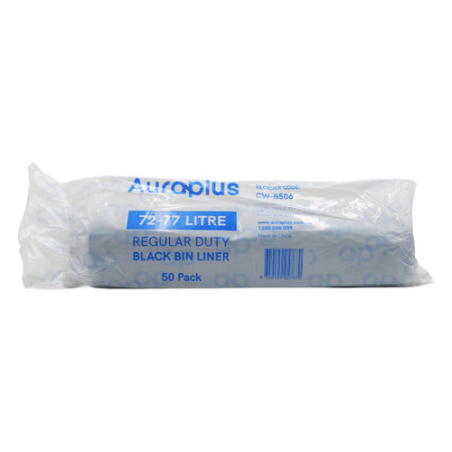 Auraplus Regular Duty Bin Liner 72-77L Black, 20um - Roll of 50 Bags Auraplus Regular Duty Bin Liner 72-77L Black, 20um - Roll of 50 Bags