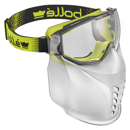 Bolle Universal Goggle Safety Glasses -  Clear Platinum Lens - Top + Bottom Indirect Vented wth Foam & Mouthguard