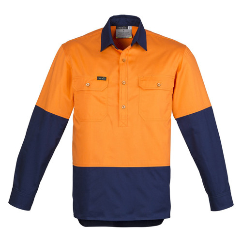 Syzmik Hi Vis Closed Front Long Sleeve Shirt Syzmik Hi Vis Closed Front Long Sleeve Shirt