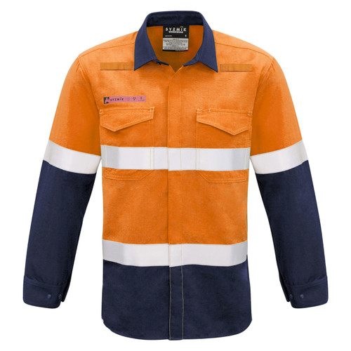 METATech Mens Hooped Tape Spliced Hi Vis Shirt METATech Mens Hooped Tape Spliced Hi Vis Shirt
