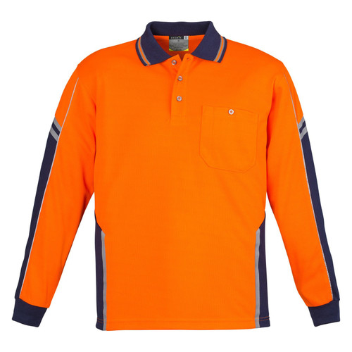 Syzmik Mens Hi Vis Squad L/S Polo Shirt Syzmik Mens Hi Vis Squad L/S Polo Shirt