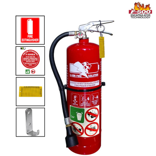 4 Litre Lithium Ion Extinguisher - Complete Kit with Sign 4 Litre Lithium Ion Extinguisher - Complete Kit with Sign