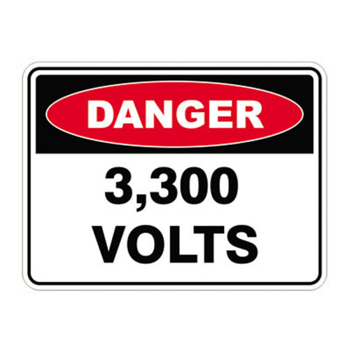 Danger Sign - 3,300 Volts 