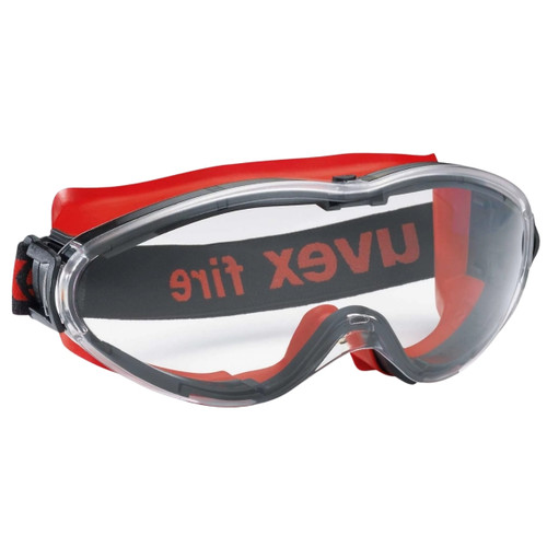 Uvex ultrasonic Fire Goggle Red/Black, Clear P/carb HC-AF Lens Uvex ultrasonic Fire Goggle Red/Black, Clear P/carb HC-AF Lens