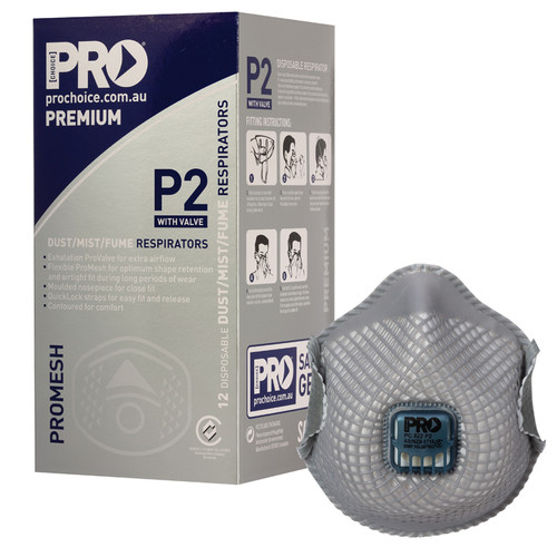 ProChoice Pro-Mesh Respirator with Valve - Pack Of 12 ProChoice Pro-Mesh Respirator with Valve - Pack Of 12