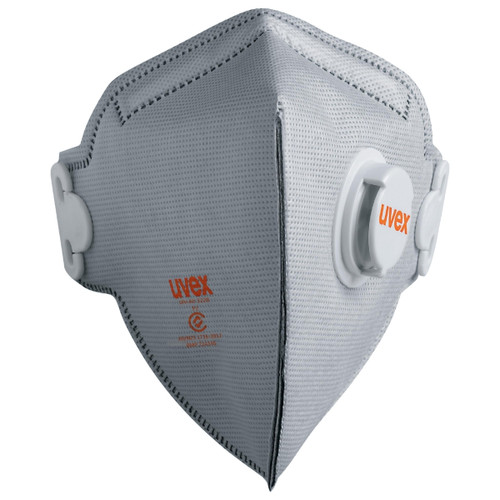 UVEX silv-Air c 3220 Disposable Flat Fold P2 Respirator with Valve & Active-Carbon Layer - 15 Pack UVEX silv-Air c 3220 Disposable Flat Fold P2 Respirator with Valve & Active-Carbon Layer - 15 Pack