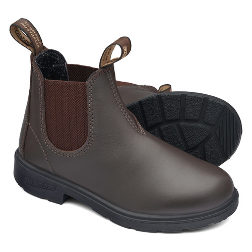 Blundstone Kids Brown Herringbone Elastic Sided Boot - V Cut Blundstone Kids Brown Herringbone Elastic Sided Boot - V Cut