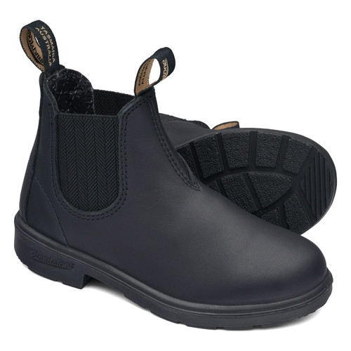 Blundstone Kids Black Herringbone Elastic Side Boot - V Cut