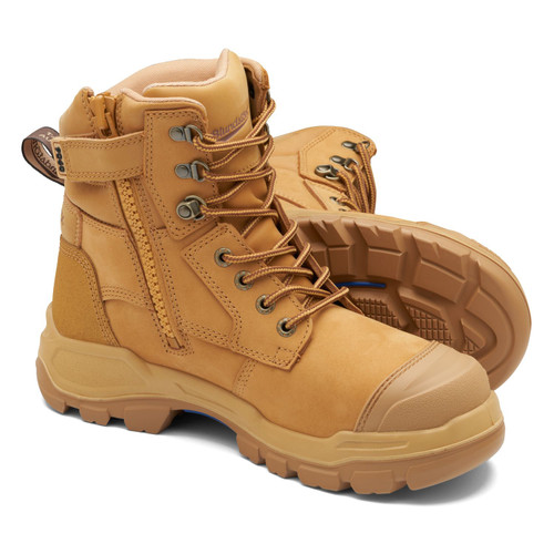 Blundstone Unisex Rotoflex Wheat Zip Side Safety Boot 