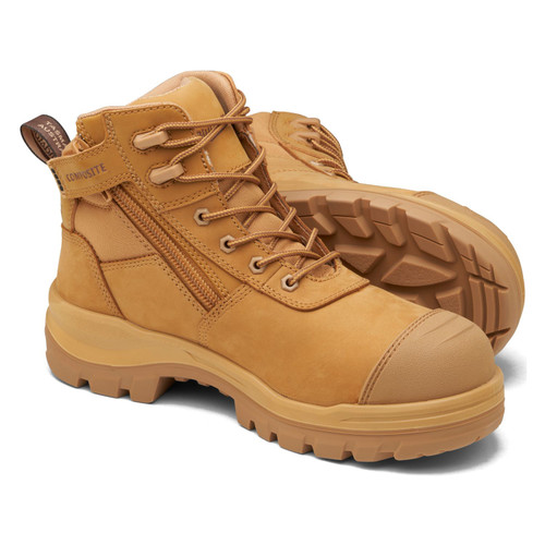 Blundstone Unisex Rotoflex Wheat Nubuck Zip Side Safety Boot Blundstone Unisex Rotoflex Wheat Nubuck Zip Side Safety Boot