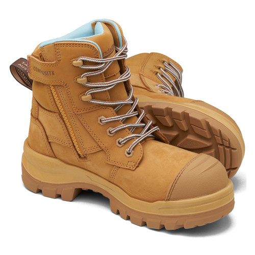 Blundstone Womens Rotoflex Wheat Nubuck Zip Side Safety Boot Blundstone Womens Rotoflex Wheat Nubuck Zip Side Safety Boot