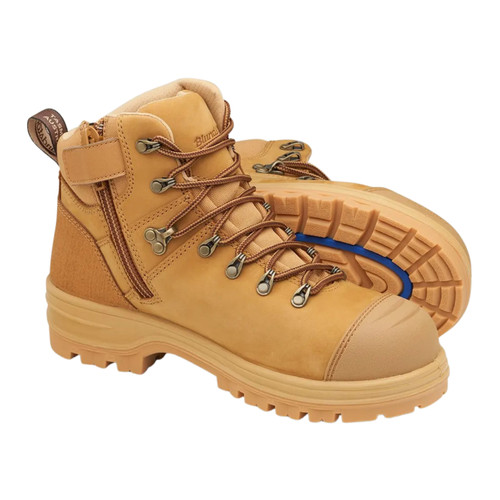 Blundstone Wheat Nubuck Water-Resistant Leather Zip Side Safety Boot Blundstone Wheat Nubuck Water-Resistant Leather Zip Side Safety Boot