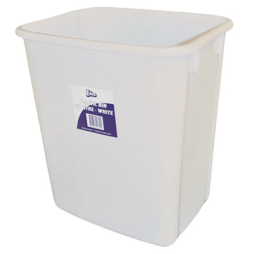 White Plastic Garbage Bin - 30 Litres 19354