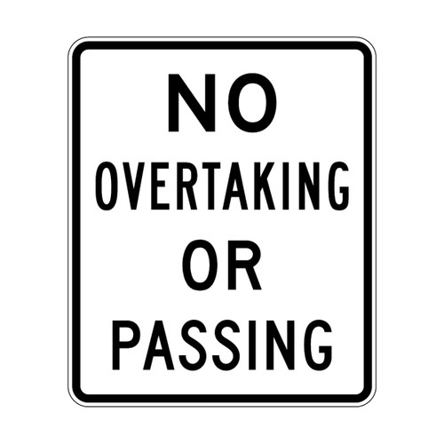 Regulatory No Overtaking or Passing Sign - 750 x 900mm R6-1A