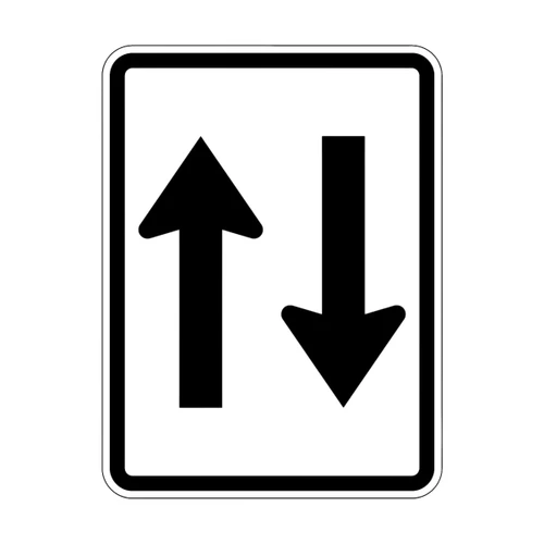 Regulatory Two Way (Symbolic) Arrow Sign - Class 1 - 450 x 600mm R2-11A