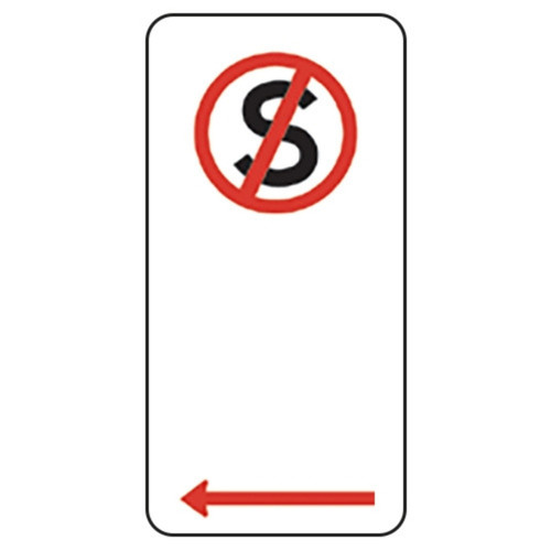 Parking No Stopping Left Arrow Sign - 225 x 450mm R5-35L