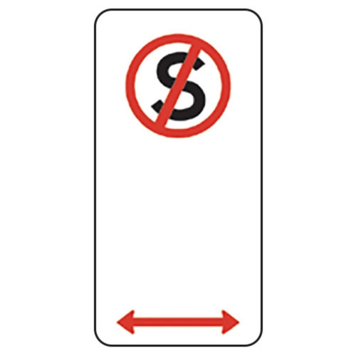 Parking No Stopping Dual Arrow Sign - 225 x 450mm R5-35LR