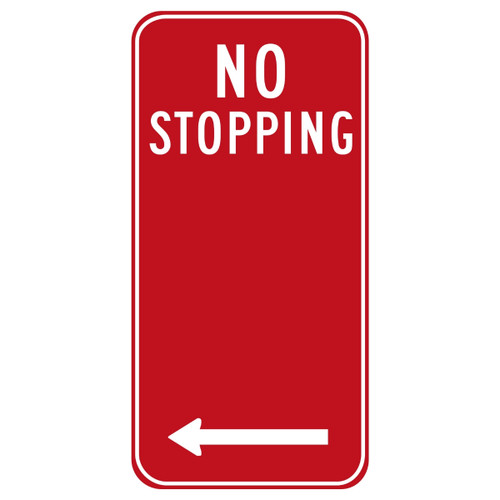 No Stopping (Left Arrow) Sign - 225 x 450mm R5-400L