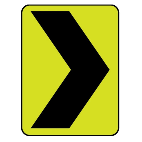 Hazard Chevron Alignment Marker - (Right Chevron) Sign - 600 x 750mm D4-6AX-R