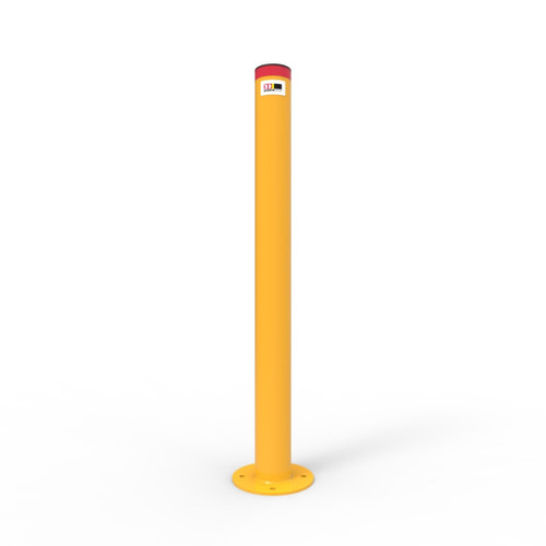 Yellow Powdercoated Surface Mount Bollard - 1000mmH x 90mm Diameter 60701