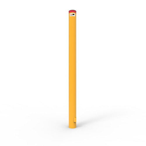 Yellow Powdercoated Inground Bollard - 1380mmH x 90mm Diameter 60705