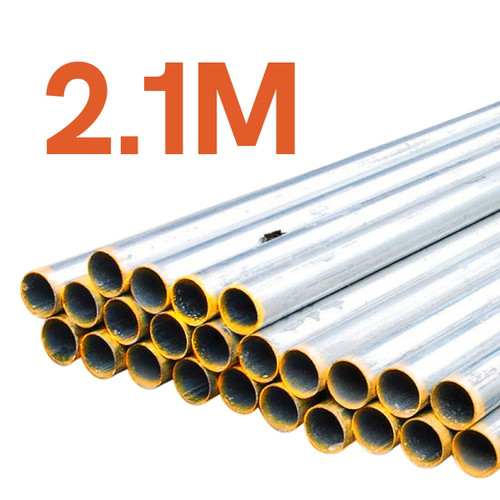 Galvanized Round Smooth Sign Post (Yellow Paint End) - NB 50mm - OD 60mm - 2.1m RS-4300